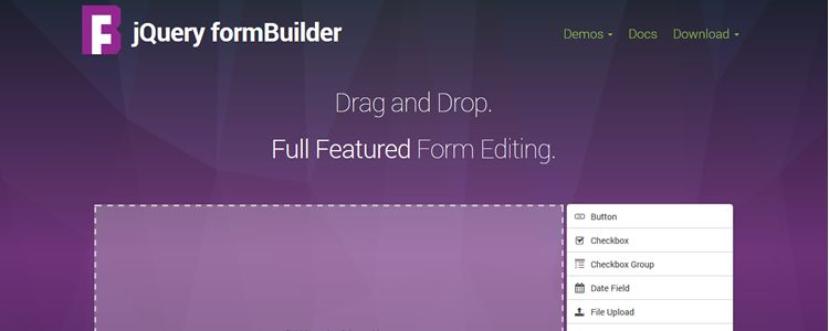 jQuery formBuilder jQuery plugin drag and drop form creation