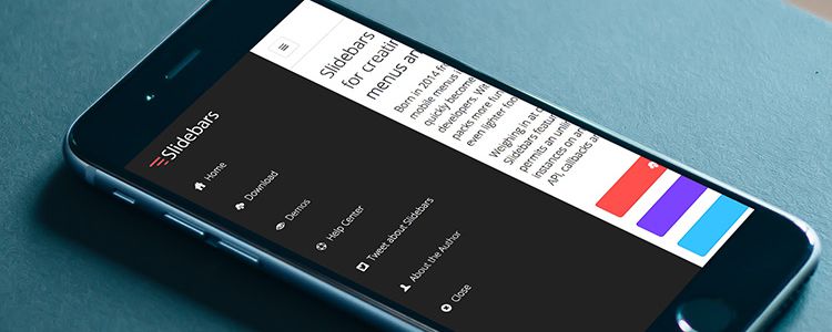 Slidebars jQuery Framework menu nav