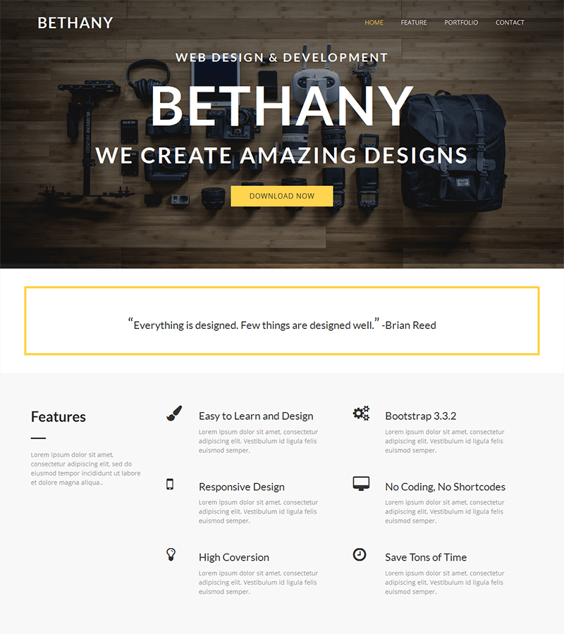 Bethany Free Bootstrap Theme