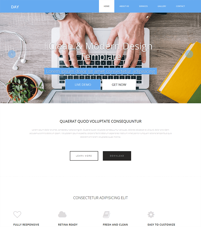 Day Free Bootstrap Theme