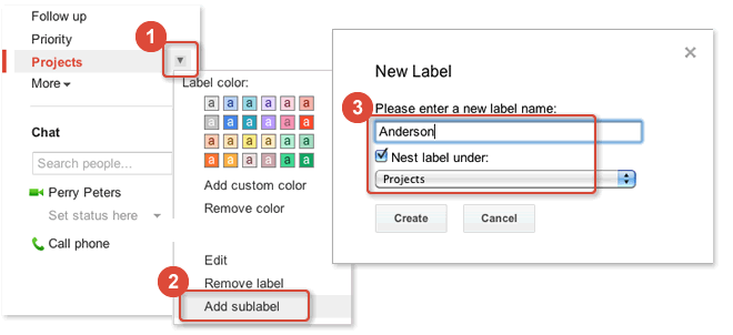 nested labels